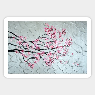 Grey Cherry Blossom Sticker